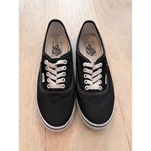 Vans Authentic Black Canvas Low Top Skate Shoes Mens 6.5 Womens 8.0 VN-0EE3BLK